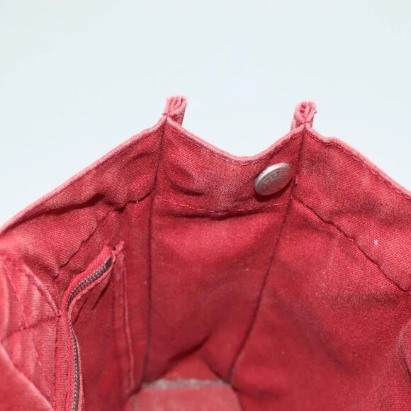 HERMES Fourre Tout PM Hand Bag Canvas Red Navy Auth bs27030 - Picture 10 of 16